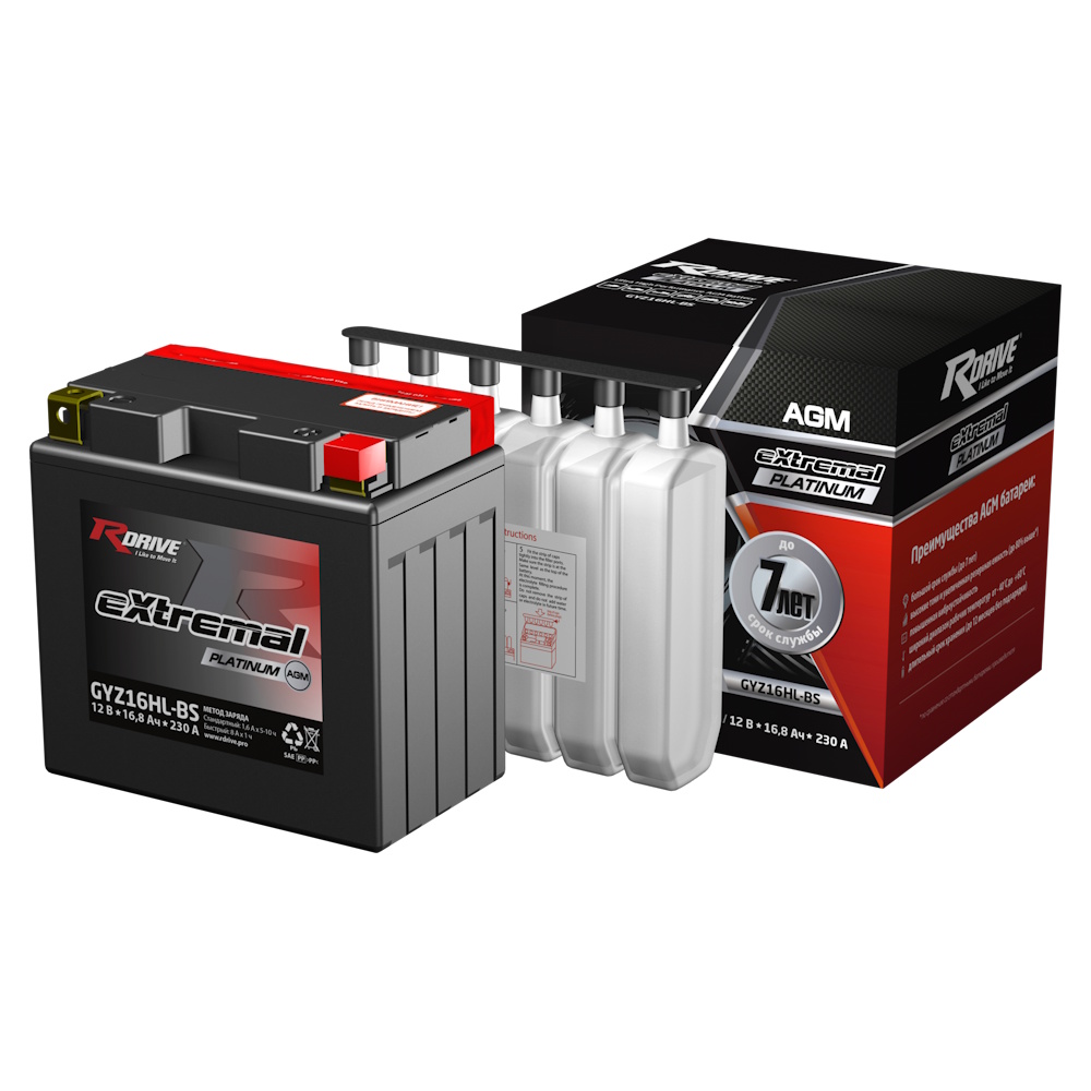 Аккумуляторы RDRIVE RDRIVE PLATINUM GYZ16HL-BS купить 8 906 062 07 78